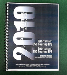 2010 Polaris Sportsman 850 Touring EPS Owner’s Manual: 158 Pages & Clear Covers!