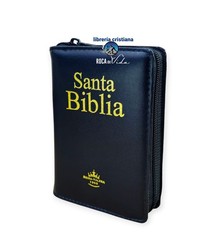 BIBLIA RVR.1960 COMPACTA, ACOLCHONADA PIEL NEGRO Con Índice Y Cierre