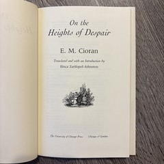 On the Heights of Despair by E. M. Cioran (1992, Hardcover)