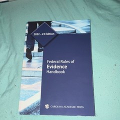 Carolina Academic Press Federal Rules of Evidence Handbook 2022-23 Paperback Law