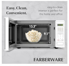 Farberware 0.9 Cu. Ft. Countertop Microwave Oven – 900 Watts Power New in Box.