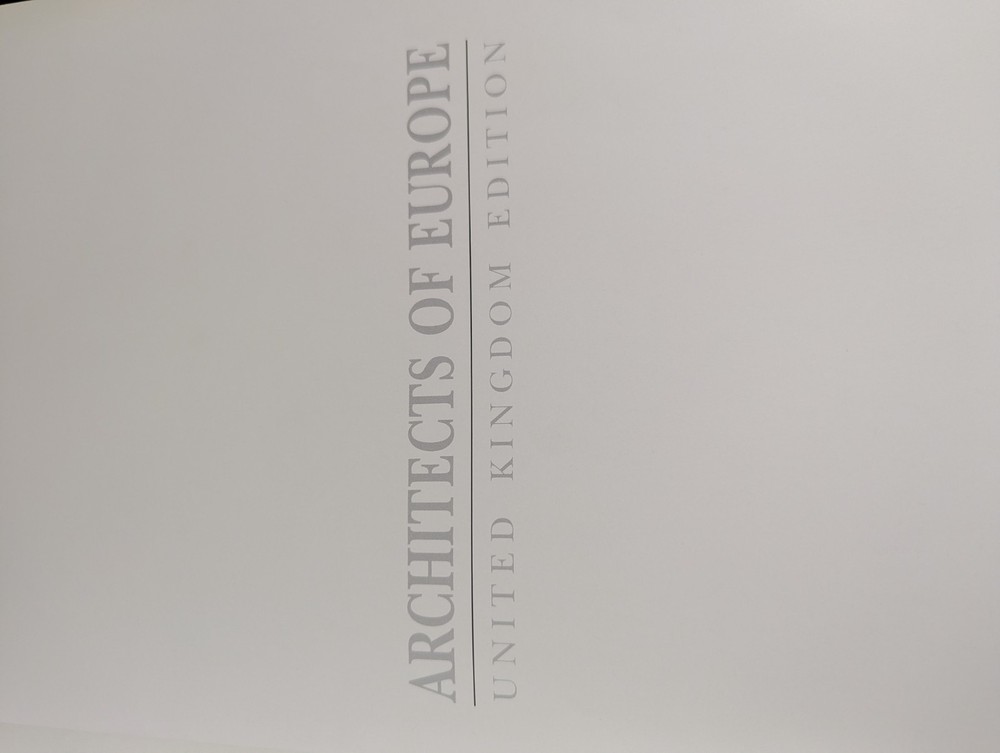 Architects of Europe: United Kingdom Edition 1990 Hardcover
