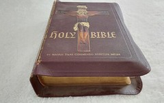Vtge. 1955 Holy Bible Holy Trinity Edition Of Catholic Bible Archbishop Book