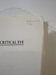 The Critical Eye thematic readings for writers by Sally T. Taylor 1990