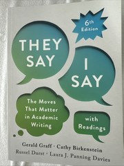 They Say I Say by Cathy Birkenstein and Gerald Graff (2021, Trade Paperback)