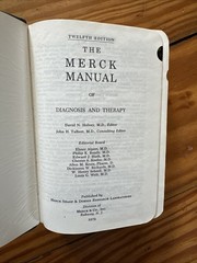 The Merck Manual, 1972 HC Thumb Index Vintage 12th Edition Diagnosis And Therapy