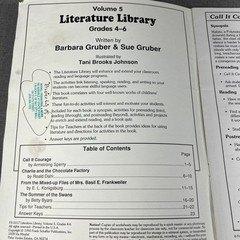 Literature Library Volume 5 Creative Ideas & Activity Sheets 1990 Workbook
