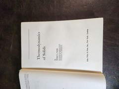Thermodynamics of Solids, Richard Sealin, John Wiley & Sons, 1962. HC/DJ/G
