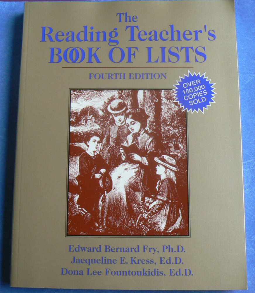 The Reading Teacher’s BOOK of LISTS,4E,EXCELLENT RESOURCE! Nice PB,Fry,Kress