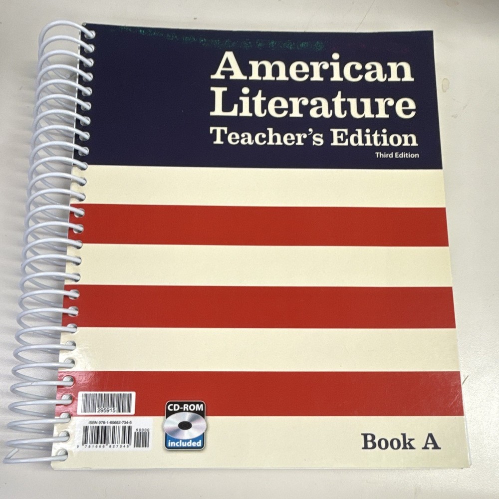 BJU Press American Literature 3rd Ed Teacher’s Edition Spiral Bound CD-ROM