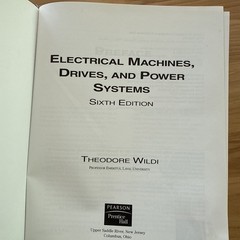 Electrical Machines, Drives and Power Systems by Theodore Wildi 6th Edition