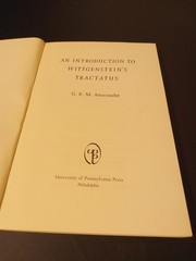 1971 An Introduction to Wittgenstein’s Tractatus. G E M Anscombe PB Edition