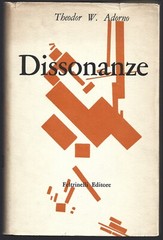 THEODOR W. ADORNO DISSONANZE BOOK PHILOSOPHY CRITICAL THEORY 1959 1ST DJ ITALY