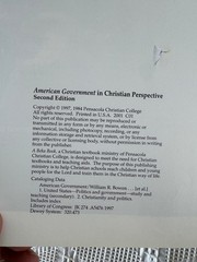 American Government in Christian Perspective Second Edition Textbook a Beka Book