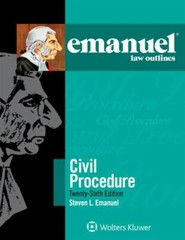 Emanuel Law Outlines for Civil Procedure 9781454897460 by Steven L. Emanuel