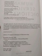 Human Services Dictionary by Howard Rosenthal (2003, Uk-B Format Paperback)