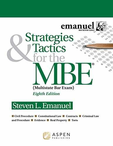 Strategies & Tactics for the MBE – Paperback, by Steven L. Emanuel – Very Good h