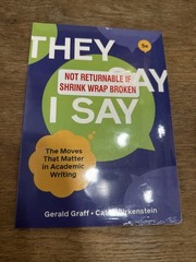 They Say I Say by Cathy Birkenstein & Gerald Graff 5e Fifth Edition NEW SEALED