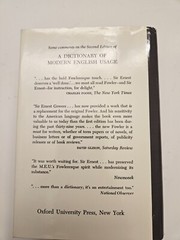 A Dictionary of Modern English Usage by H. W. Fowler (1985, Hardcover, 2nd Edtn)