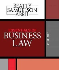 Essentials of Business Law – Paperback, by Beatty Jeffrey; Samuelson – Good