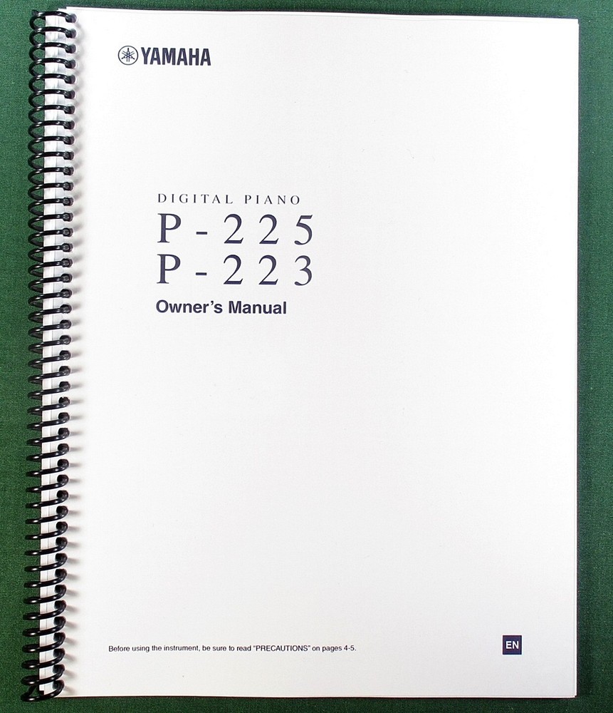 Yamaha P-225 P-223 Owner’s Manual: 32 Pages & Protective Covers!
