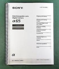 Sony SLT-A65 SLT-A65V Instruction Manual: 214 Pages & Protective Covers!
