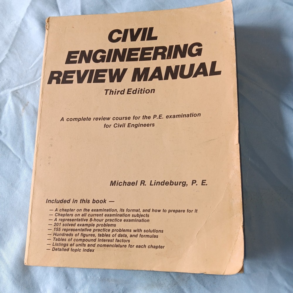 Book Civil Engineering Review Manual Michael R. Lindeburg Softcover Acceptable