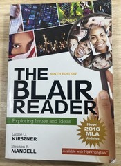 The Blair Reader – Exploring Issues And Ideas – Ninth Edition – Textbook