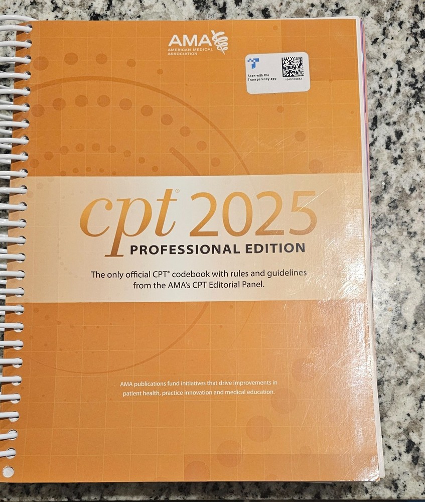 CPT 2025 Professional Edition Text Book by American Medical Association