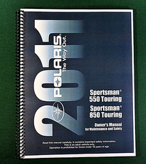 2011 Polaris Sportsman 550 Touring ATV Owner’s Manual: 153 Pages & Clear Covers!