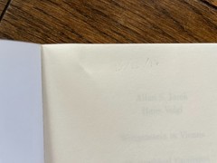 Wittgenstein in Vienna: Allan S. Janik & Hans Veigl-Springer Wein New York. 1998