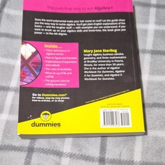Algebra I For Dummies 2nd Edition Paperback Mary Jane Sterling 2010 Beginner