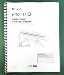 Casio PX-110 Instruction Manual: 32 Pages Coil Bound & Protective Covers!