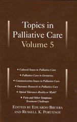Topics Palliative Care Vol – 9780195132205, Eduardo Editor Bruer, hardcover, new
