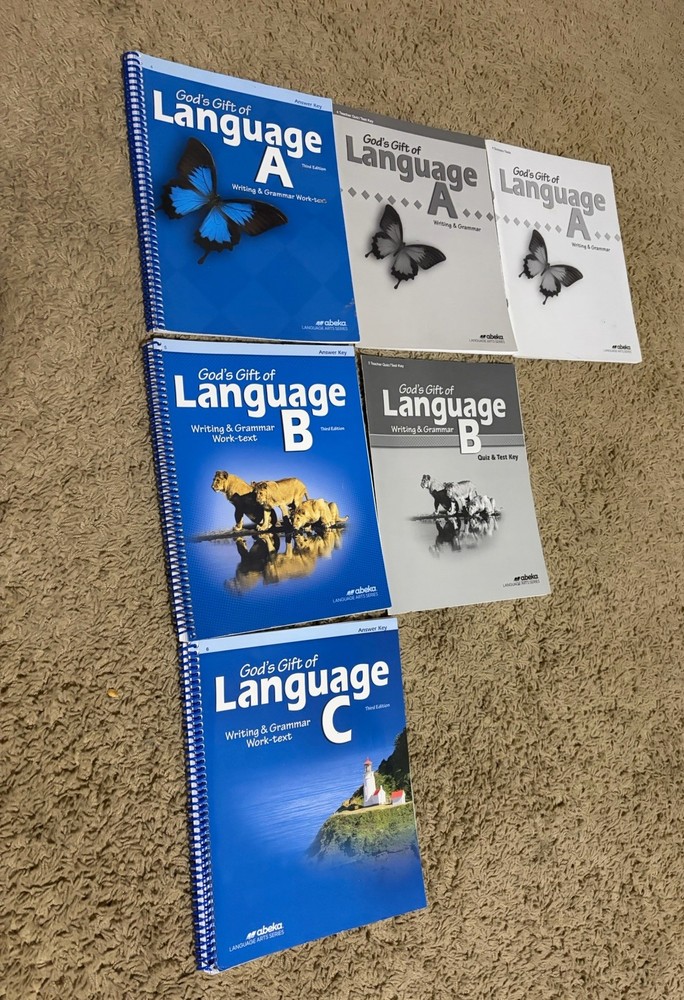 Abeka God’s Gift of Language A-C Writing & Grammar Workbook Textbooks