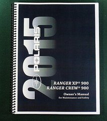 2015 Polaris Ranger XP 900 Owner’s Manual: 115 Pages & Protective Covers!