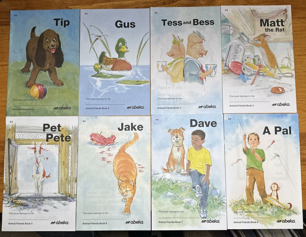 Abeka Animal Friends Book Set incl. 8 Booklets Readers Homeschool Reading NEW