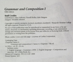 Abeka A Beka Book GRAMMAR & COMPOSITION I Fifth Ed TEACHER KEY Spiral 13884301