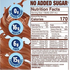 Diabetes Nutrition Meal Replacement Shake, Milk Chocolate, 8 Fl Oz – Pack of 24