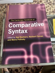 The Cambridge Handbook of Comparative Syntax by Sjef Barbiers Hardcover Book