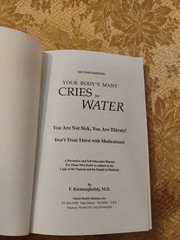 Your Body’s Many Cries for Water by F. Batmanghelidj M.D. ~ 1998 Paperback Book