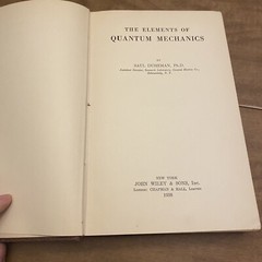 The Elements of Quantum Mechanics by Saul Dushman, John Wiley & Sons, 1938
