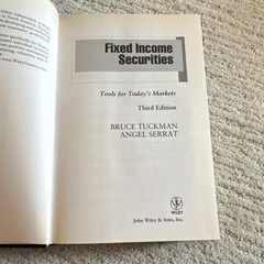 John Wiley Fixed Income Securities Third Edition Hardcover by Tuckman Serrat