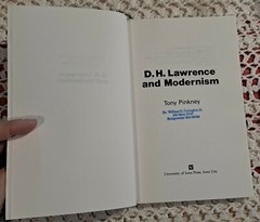 D. H. Lawrence & Modernism by Tony Pinkney, 1990 (1st Edition), PB, 180 pages