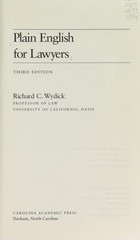 Plain English for Lawyers Paperback Richard C. Wydick