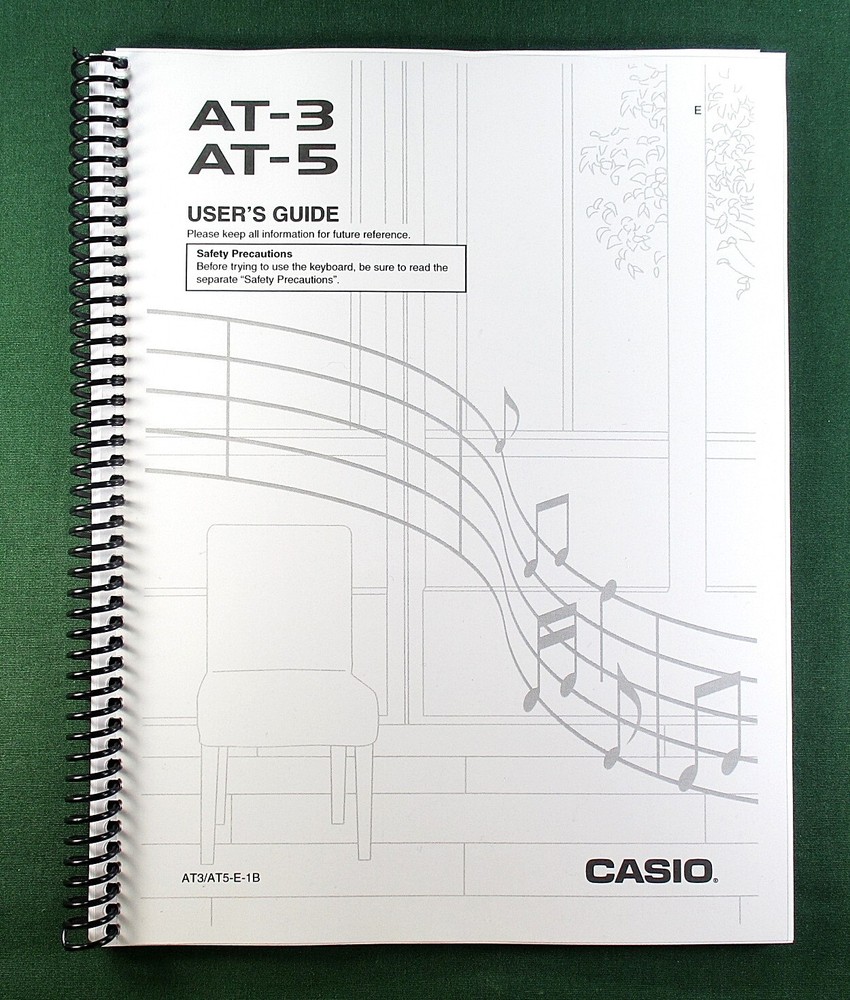 Casio AT-5 Instruction Manual: 163 Pages Coil Bound & Clear Covers!