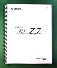 Yamaha RX-Z7 Instruction Manual: 178 Pages & Protective Covers!