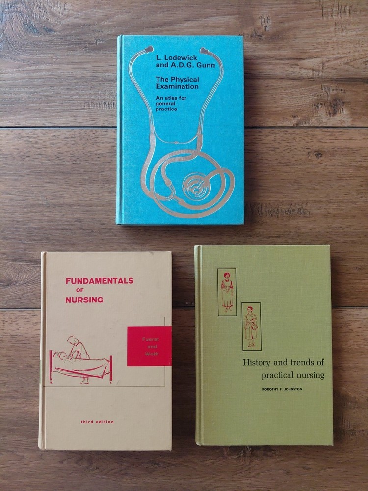 Vintage Nursing Books Lot 3 Physical Examination Fundamentals History BUN5