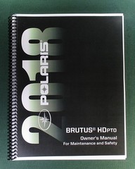 2018 Polaris Brutus HD PTO Owner’s Manual: 136 Pages & Clear Covers!