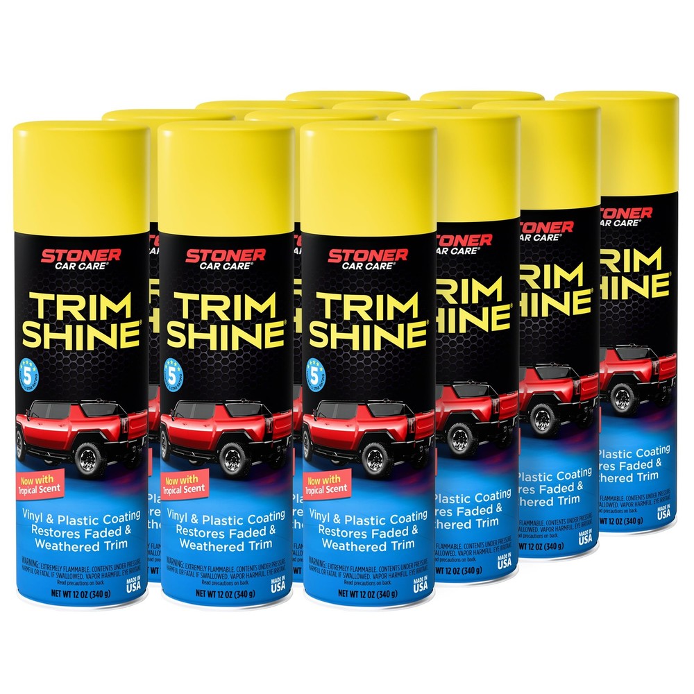 Trim Shine Black Plastic Restorer Vinyl Protectant 12 oz Pack of 12 91034-12PK
